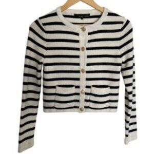 Amanda & Chelsea Black and White Striped Cardigan